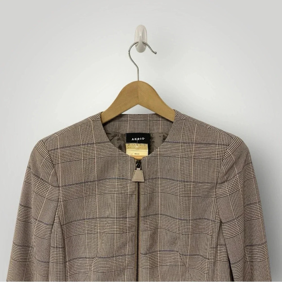 AKRIS Genoveva 100% Wool Blazer Jacket Plaid Sz 4 - Picture 2 of 14